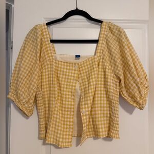 Old Navy Yellow Checkered Blouse